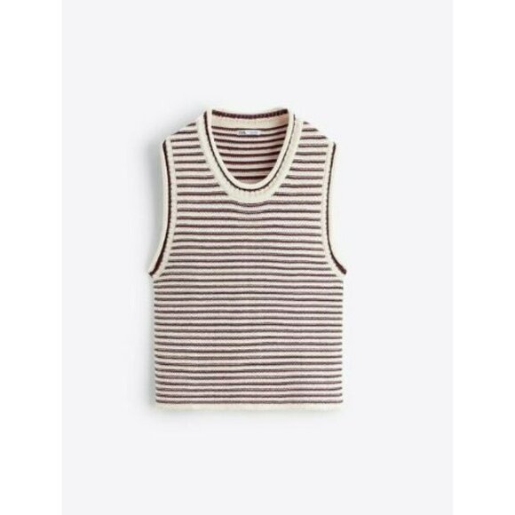2/$30 Zara Relaxed Crew Neck Vest‎ Size Medium - Picture 5 of 16